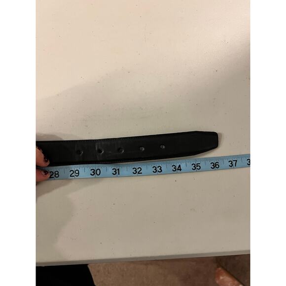 Banana Republic USA Black Genuine Leather Silver Floral Buckle Belt Size Medium main image 4